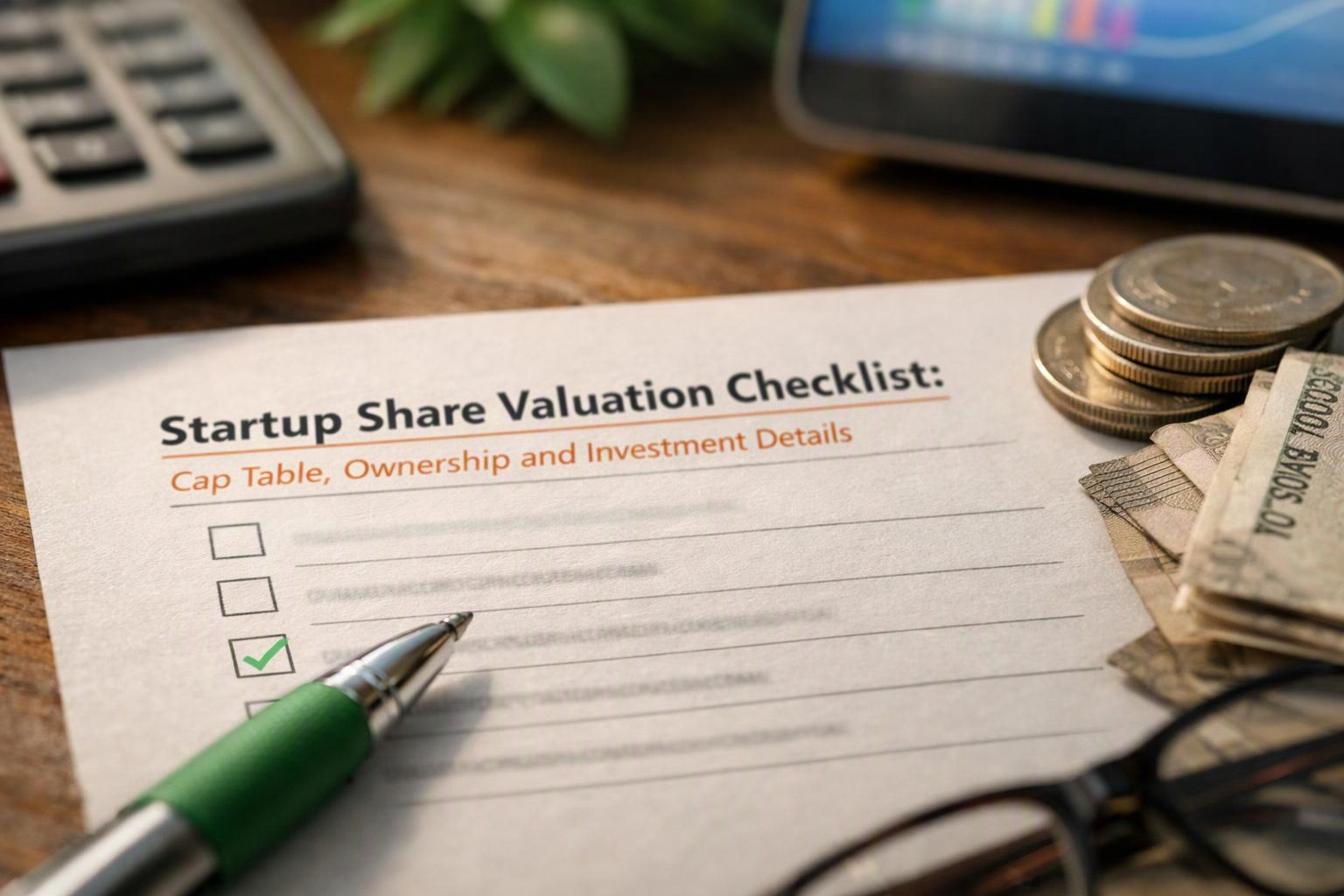 Startup Share Valuation Checklist: Cap Table, Ownership and Investment Details