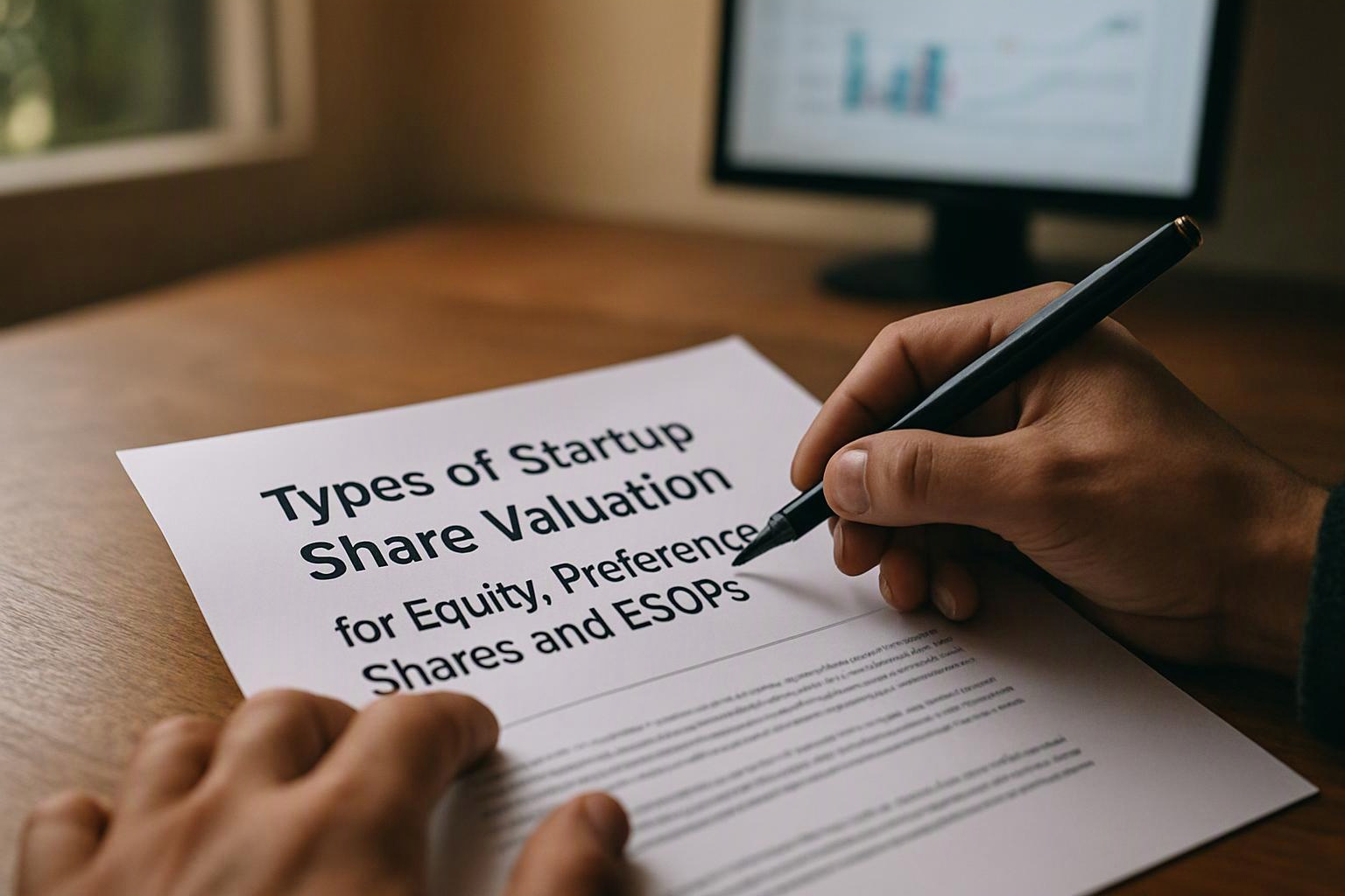 Types of Startup Share Valuation for Equity, Preference Shares and ESOPs
